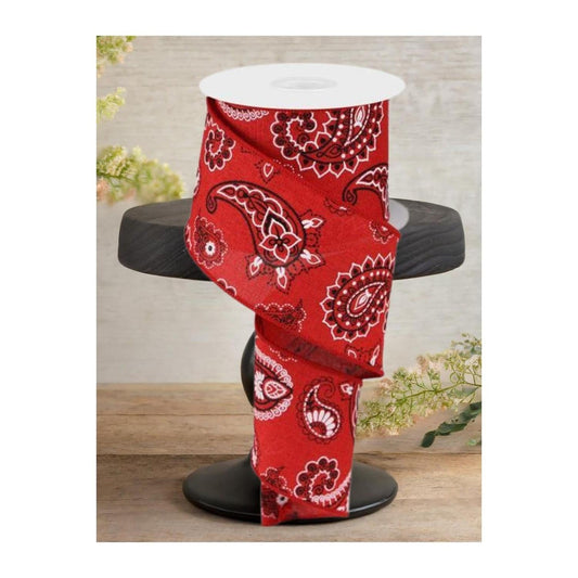 2.5" Bandana Ribbon: Red (10 Yards)