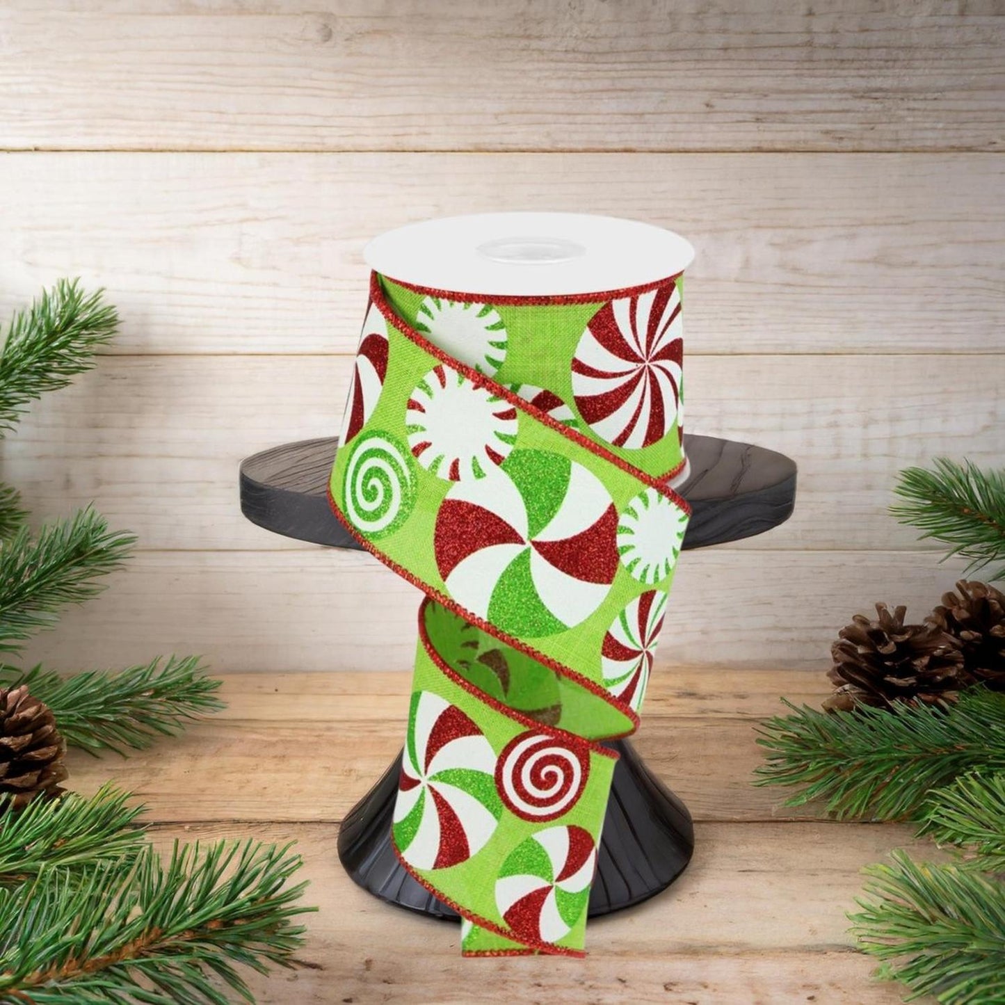 2.5" Bold Peppermint Royal Ribbon: Lime Green (10 Yards)