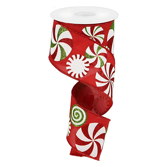 2.5" Bold Peppermint Royal Ribbon: Red (10 Yards)