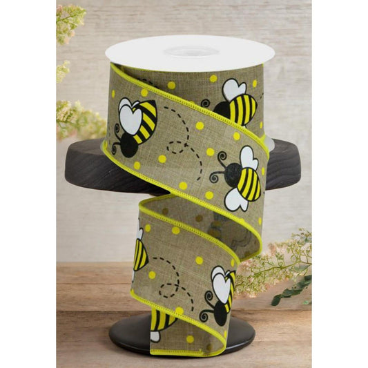 2.5" Bumblebee Royal Ribbon: Light Beige (10 Yards)