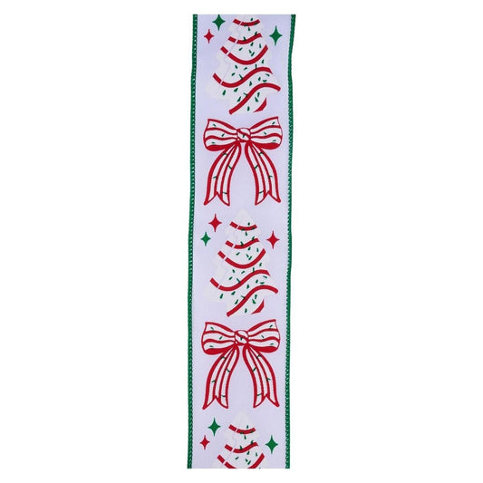 2.5" Candy Tree Bow Ribbon: White (10 Yards)