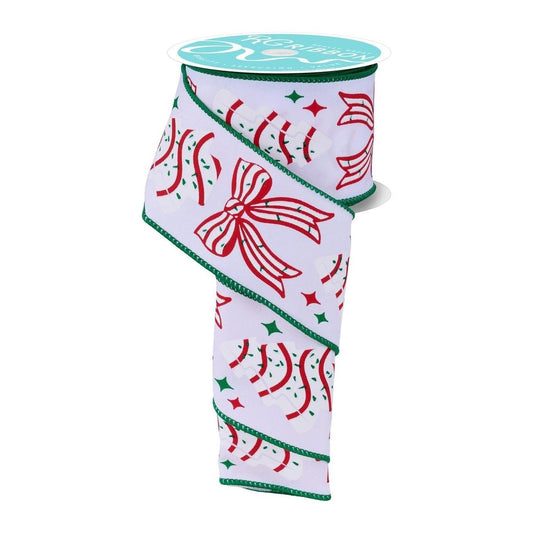 2.5" Candy Tree Bow Ribbon: White (10 Yards)