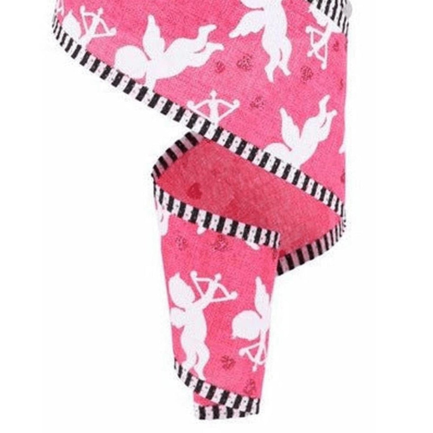 2.5" Cupid on Royal Stripe Ribbon: Hot Pink (10 Yard)