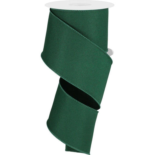 2.5" Diagonal Weave Ribbon: Hunt Green (10 Yards)