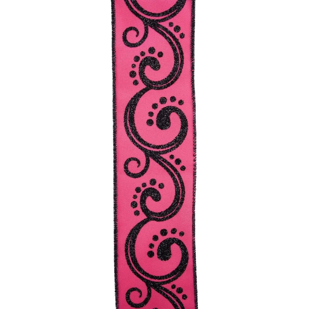 2.5" D'Lux Swirl Design Ribbon: Hot Pink (10 Yards)