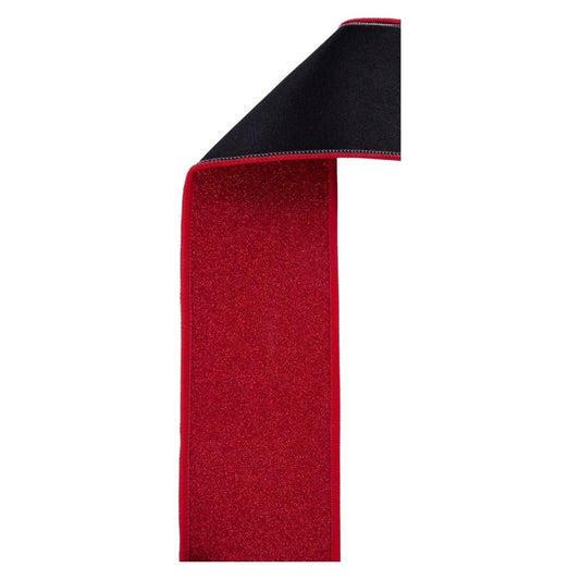 2.5" Fine Glitter Fused Back Ribbon: Red/Black (10 Yards)