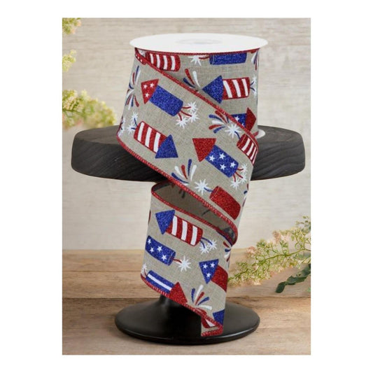2.5" Firecrackers Ribbon: Natural (10 Yards)