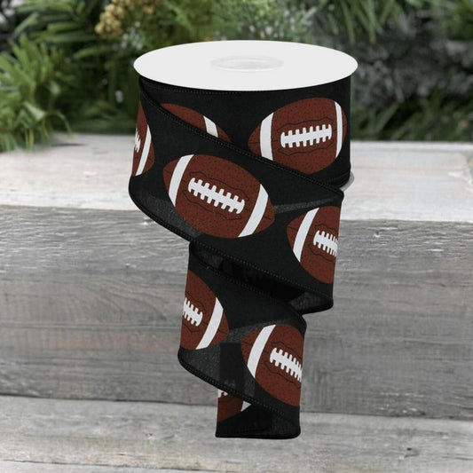 2.5" Football Ribbon: Black (10 Yards)