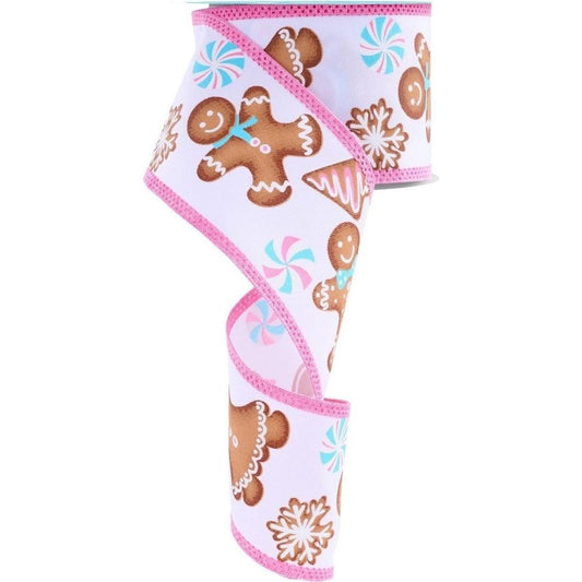 2.5" Gingerbread Royal Ribbon: White (10 Yards)