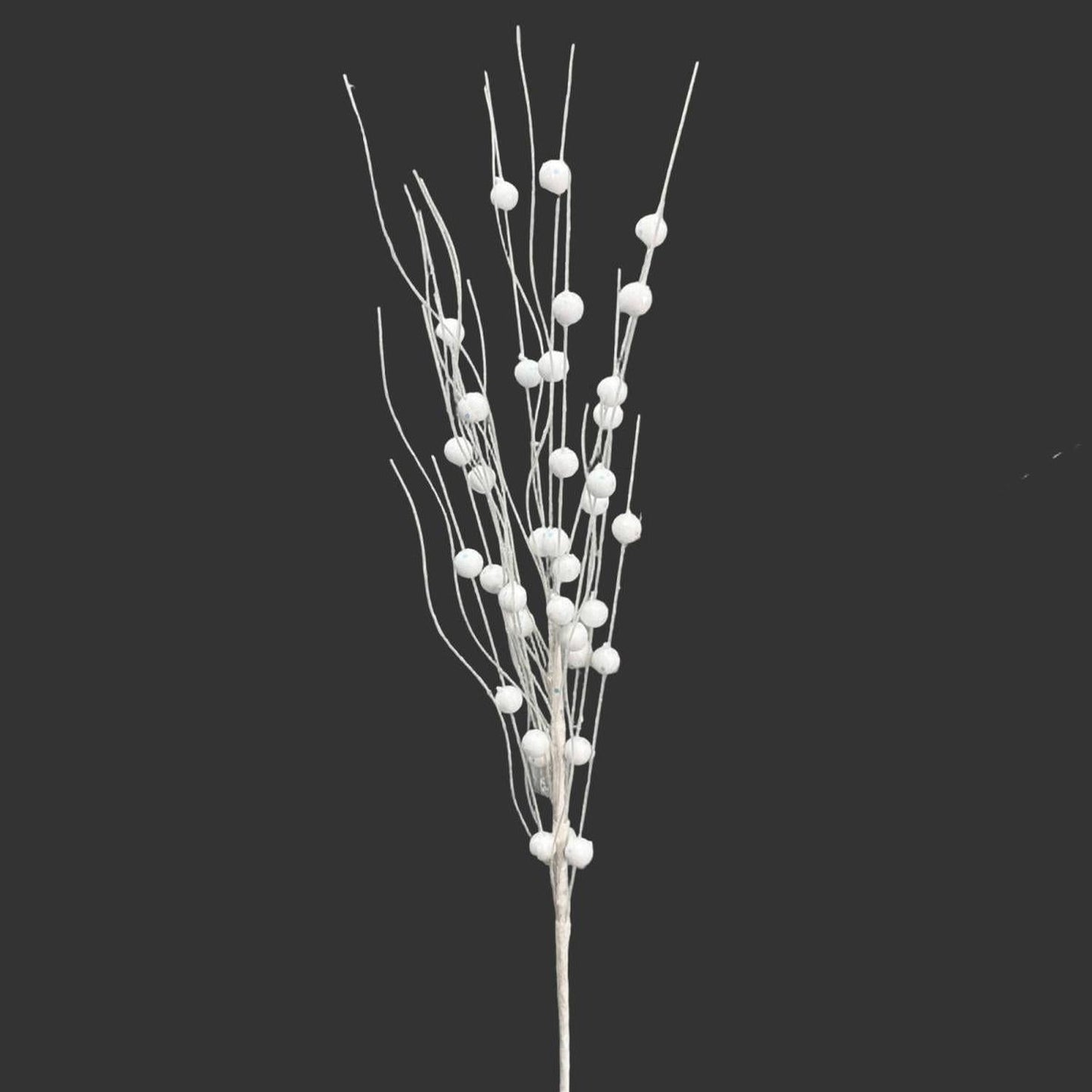 25" Glitter Ball Spray: White