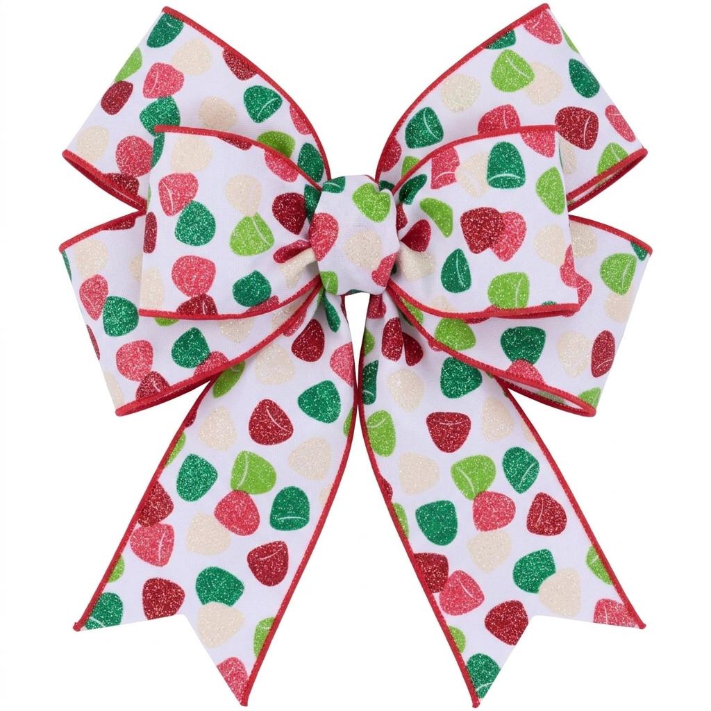 2.5" Glitter Gumdrop Ribbon: Primary (10 Yards)