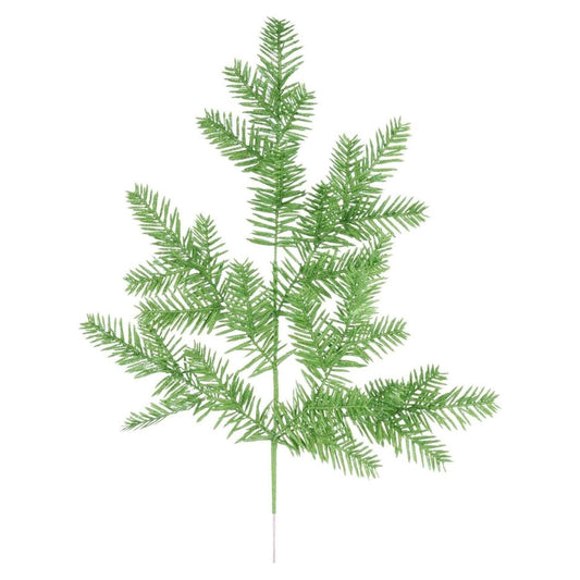 25" Glitter Hemlock Spray: Lime Green