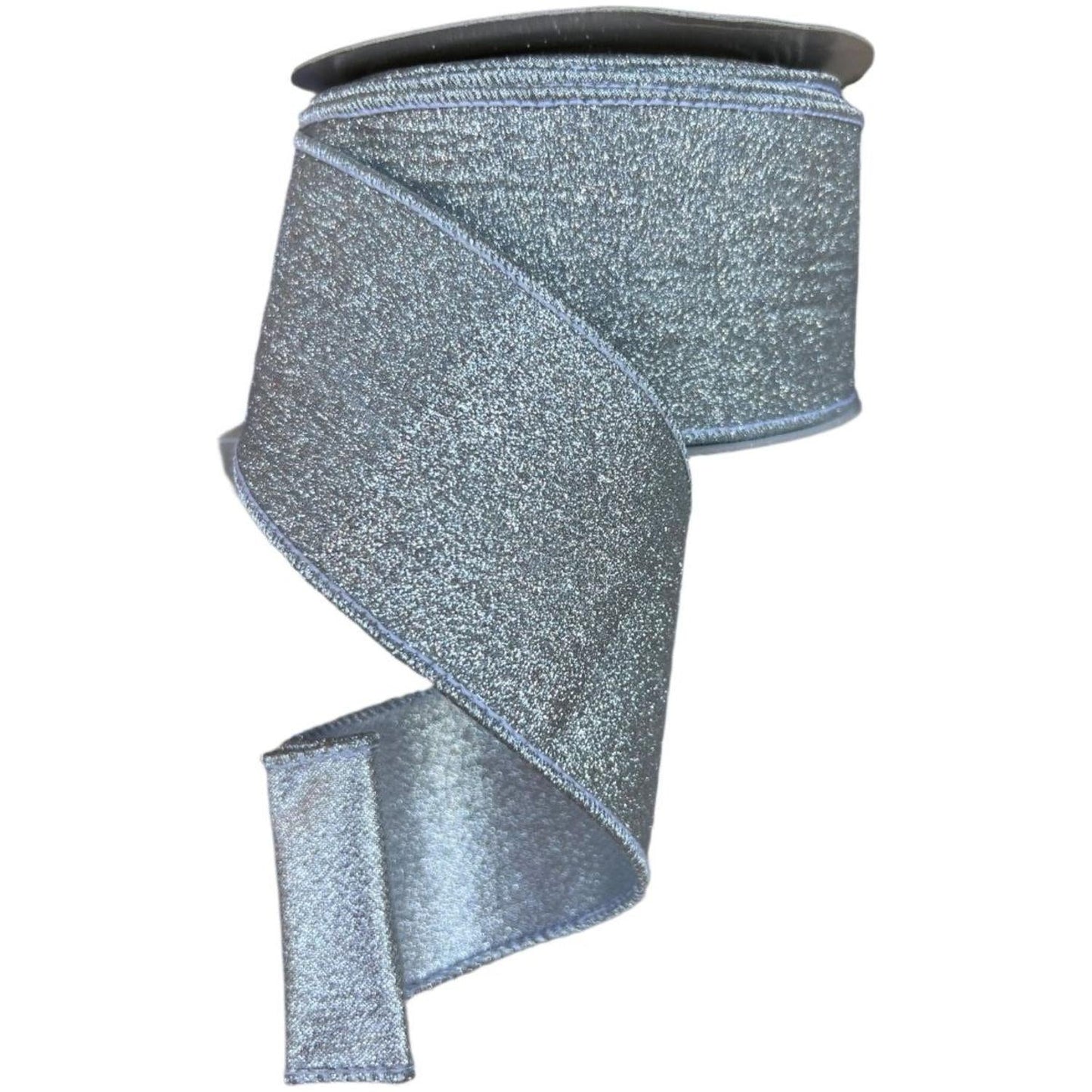2.5" Glitter Ribbon: Silver (10 Yards)