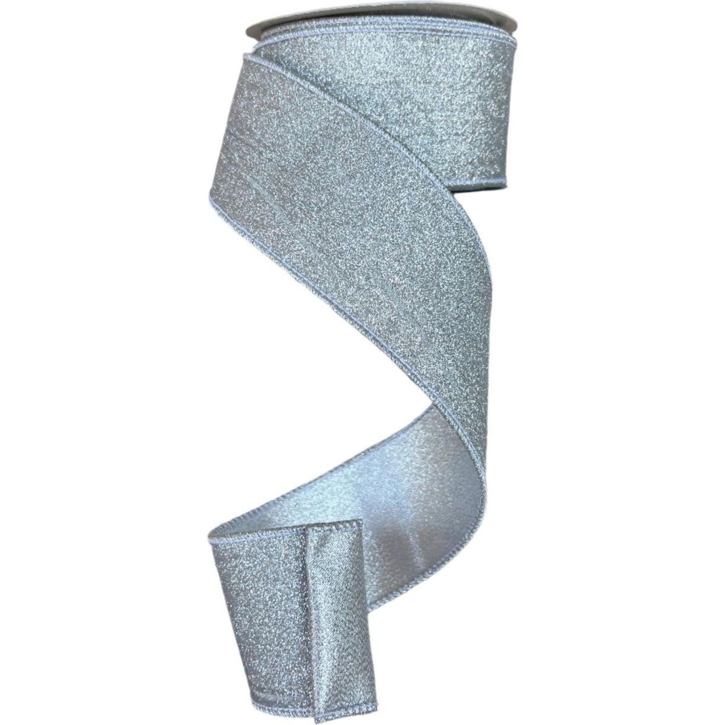 2.5" Glitter Ribbon: Silver (10 Yards)