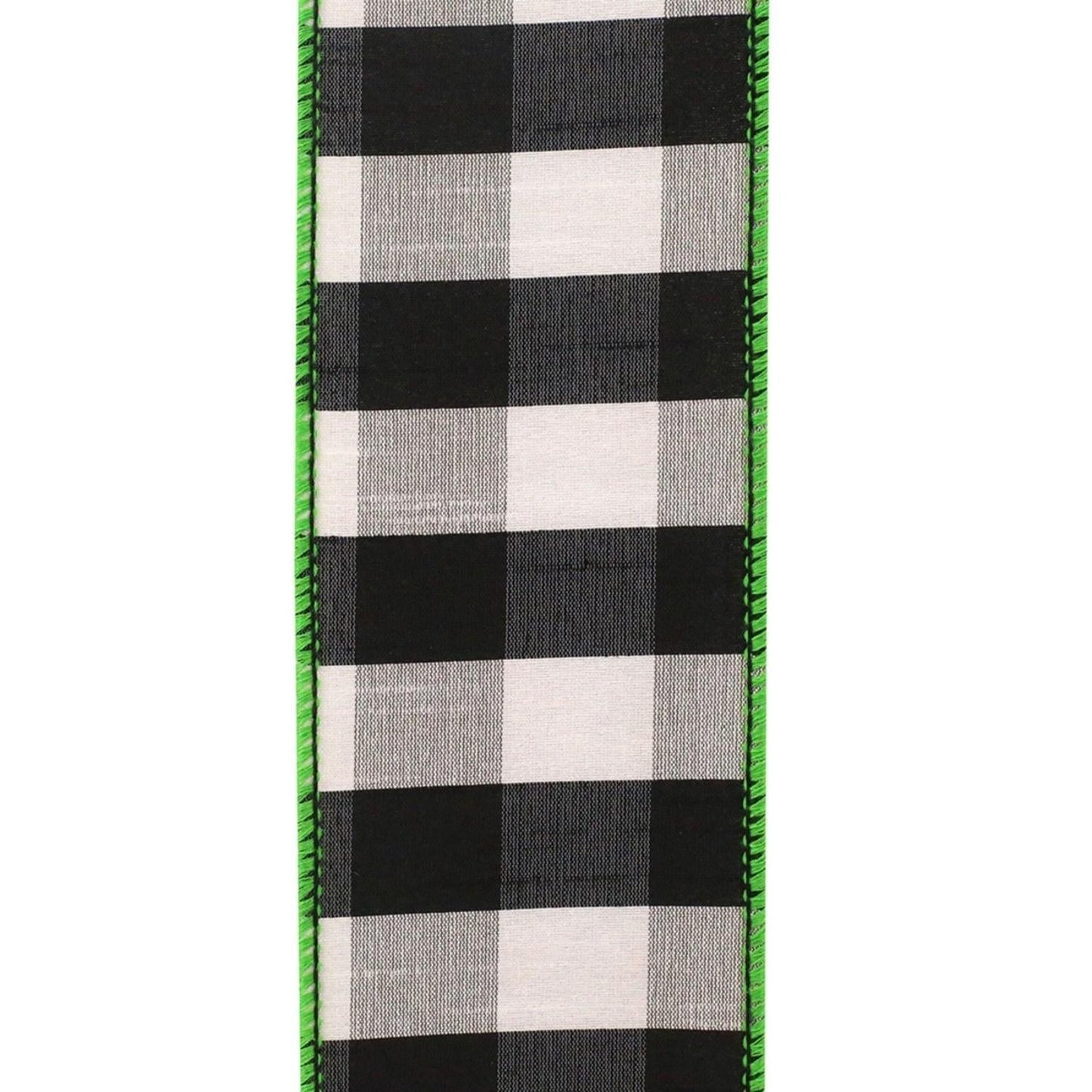 2.5" Grand Check Ribbon: Black/White (10 Yards)
