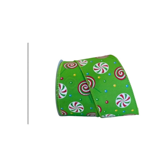 2.5" Hard Candy Ribbon: Green (10 Yards)