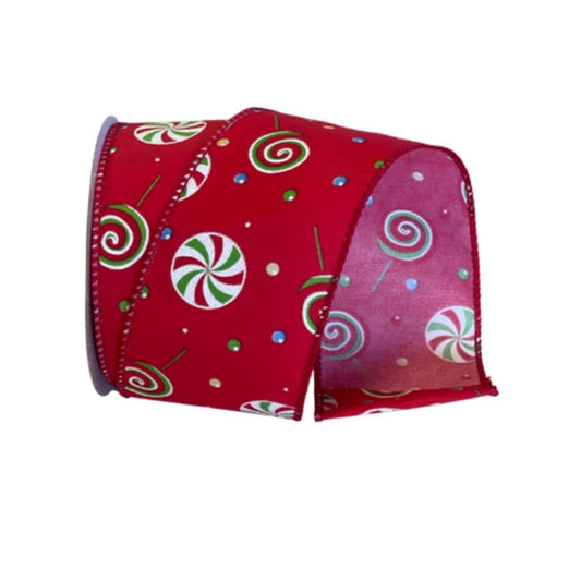 2.5" Hard Candy Ribbon: Red (10 Yards)