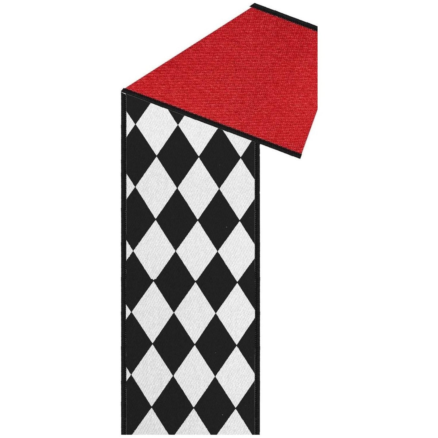 2.5" Harlequin Fused Back Ribbon: Red (10 Yards)