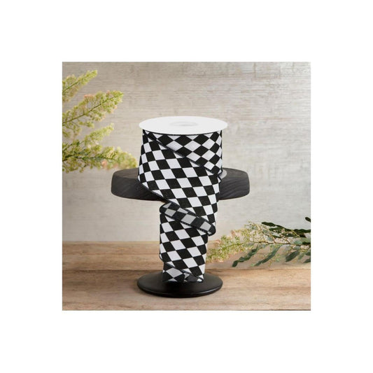 2.5" Harlequin Ribbon: Black (10 Yards)