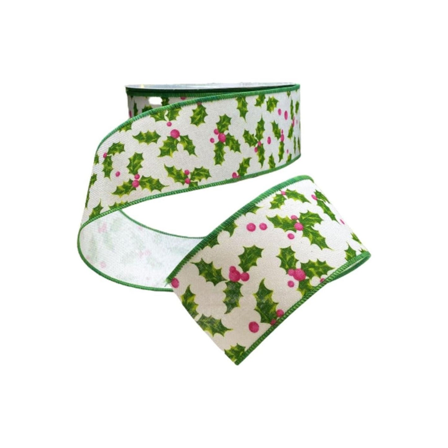 2.5" Holly Ribbon: Red & Green (25 Yards)
