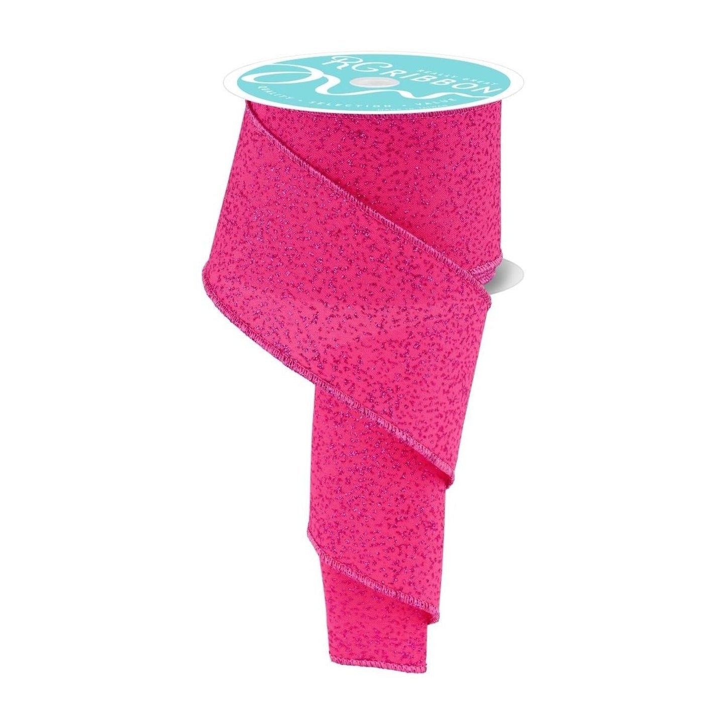 2.5" Irregular Spotted Glitter Ribbon: Fuchsia (10 Yards)