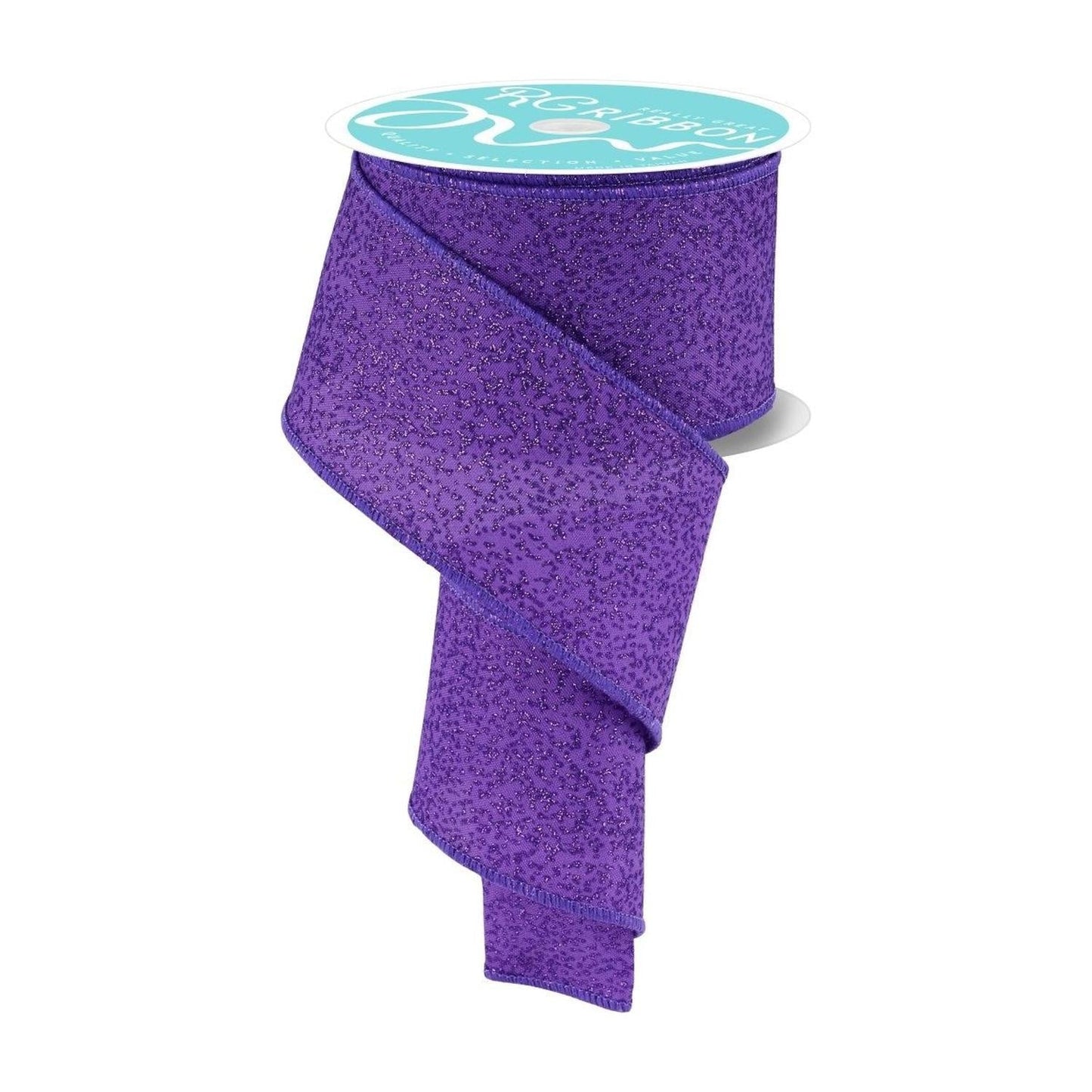 2.5" Irregular Spotted Glitter Ribbon: Purple (10 Yards)