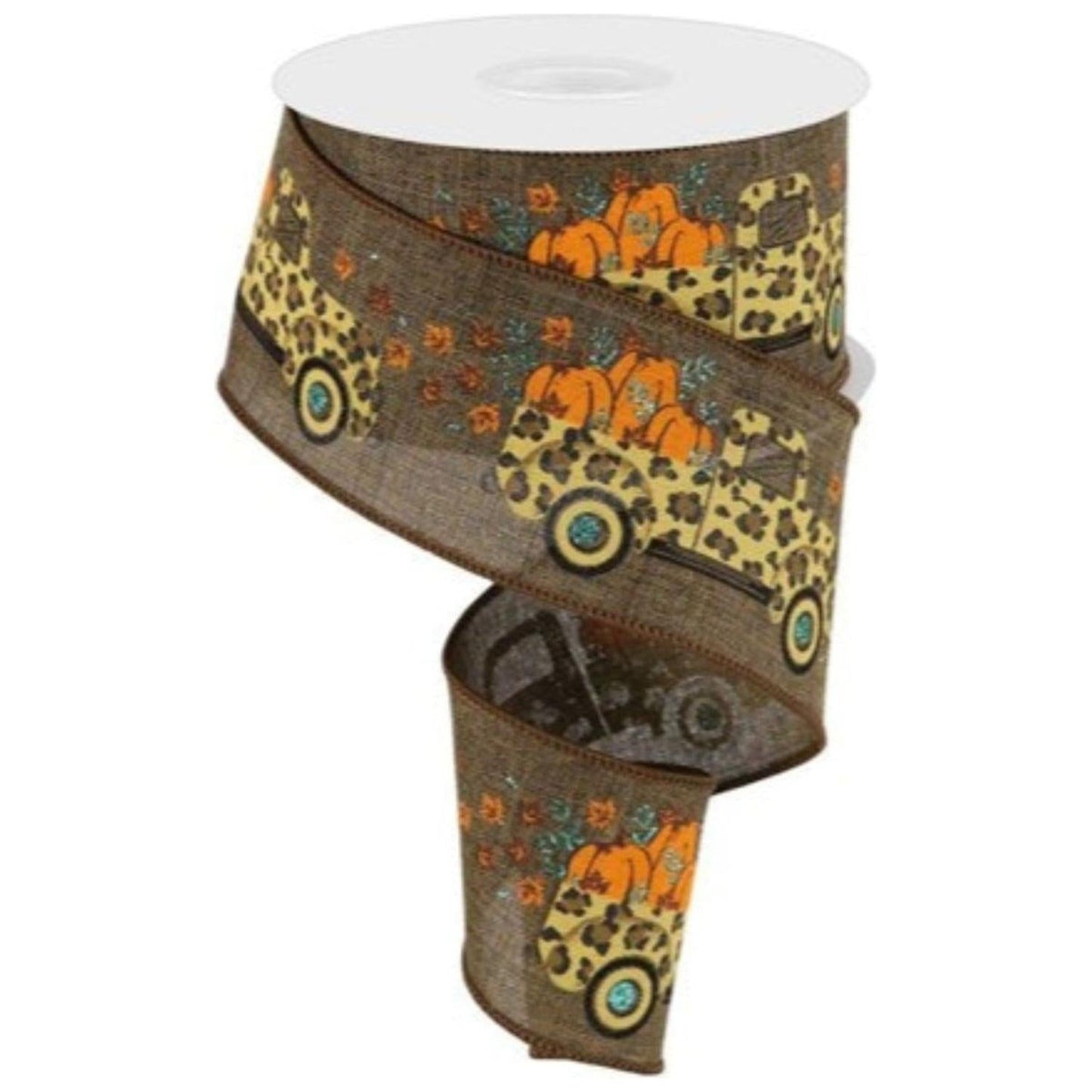 2.5" Leopard Truck Royal Ribbon: Brown (10 Yards)