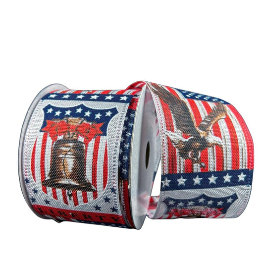 2.5" Liberty Bell Ribbon: White (10 Yards)