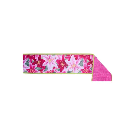 2.5" Lilies Fused Back Ribbon: Pink (10 Yards)