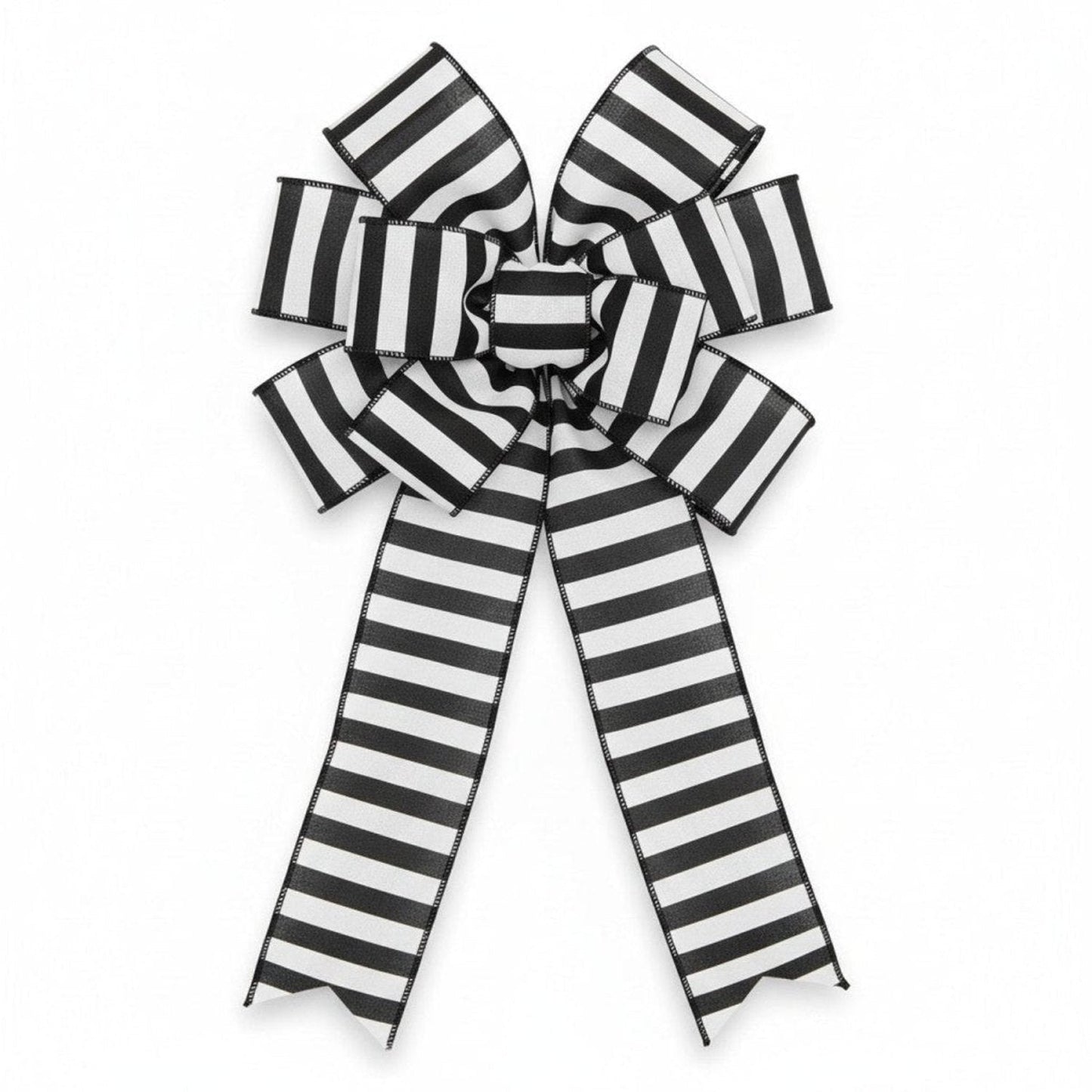 2.5" Medium Horizontal Striped Ribbon: Black/White (10 Yard)