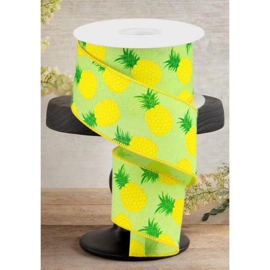 2.5" Pineapple Royal Ribbon: Green (10 Yards)