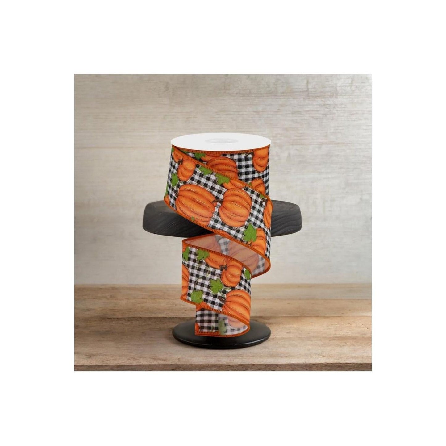 2.5" Pumpkin Patch Ribbon: Check (10 Yards)