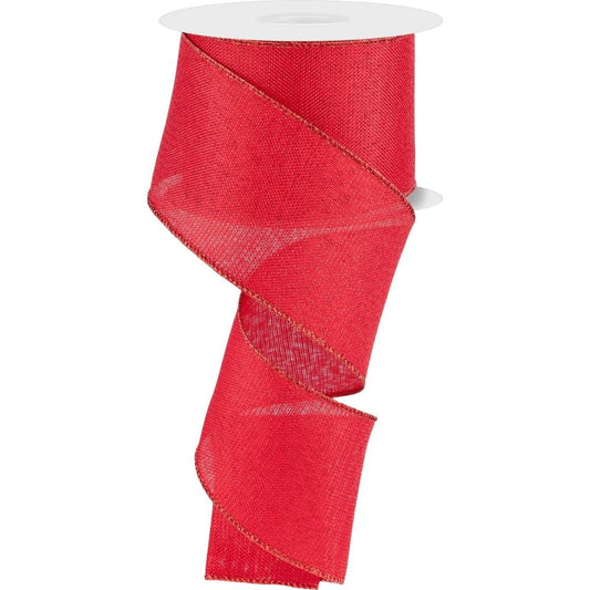 2.5" Red Metallic Royal Canvas Ribbon (10 Yards)