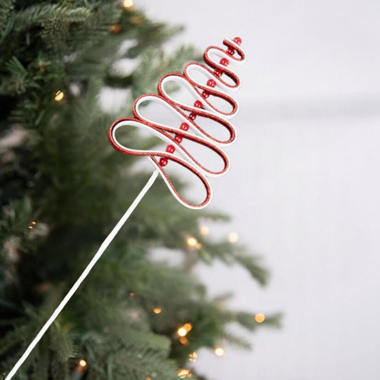 25" Ribbon Candy Tree Stem: Red/White