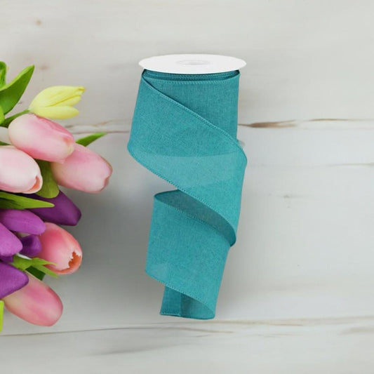 2.5" Royal Burlap Ribbon: Light Teal (10 Yards)