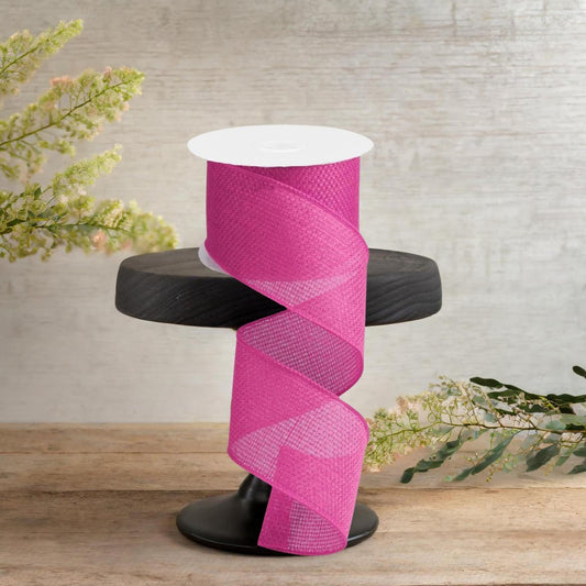 2.5" Royal Faux Burlap Ribbon: Hot Pink (10 Yards)