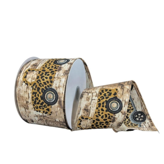 2.5" Rustic Leopard Truck Ribbon (10 Yards)