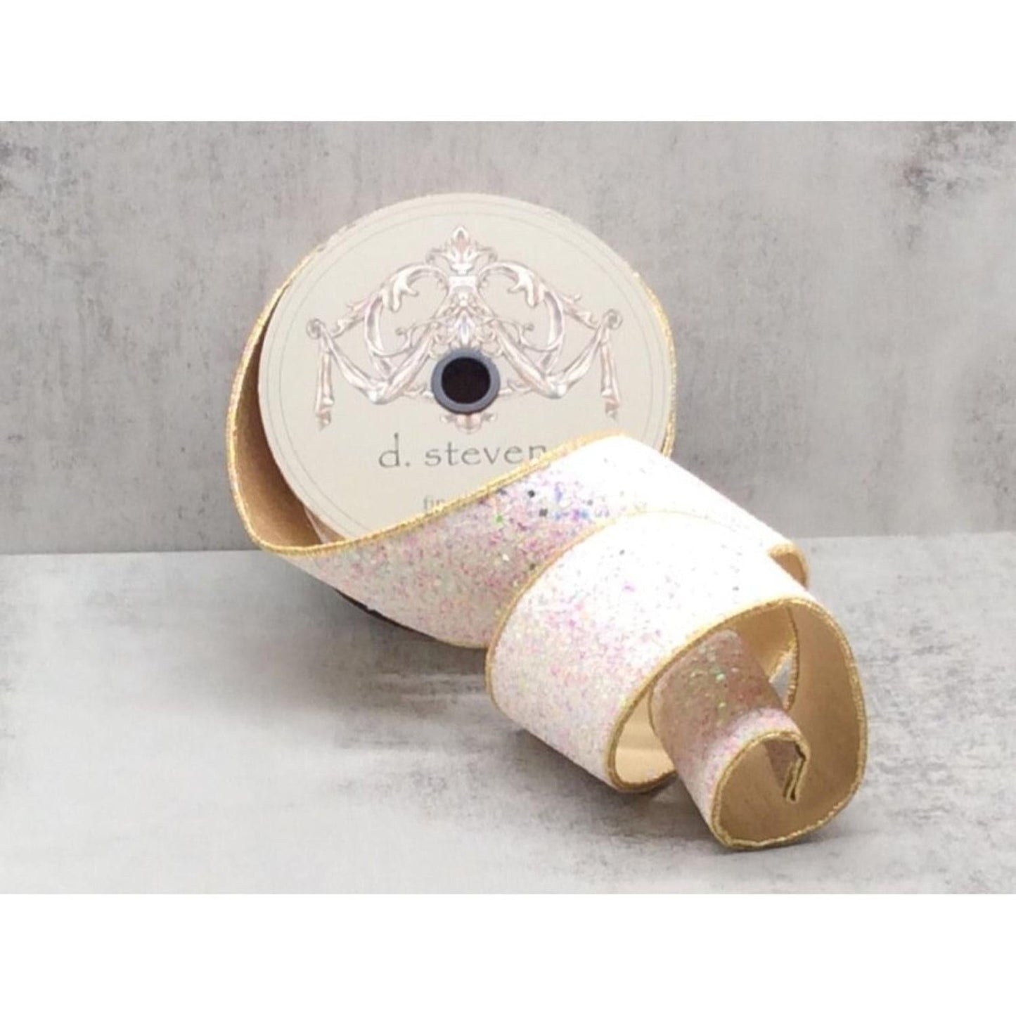 2.5" Sugar Plum Glitter Ribbon: Icy Iridescent (10 Yards)