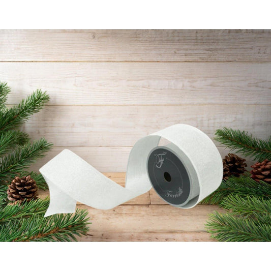 2.5" Sugar Plum Ribbon: White (10 Yards)