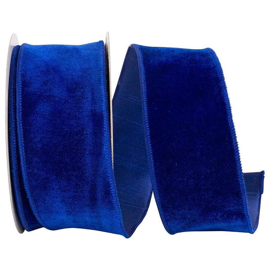 2.5" Velvet Plush Dupioni Ribbon: Royal Blue (10 Yards)