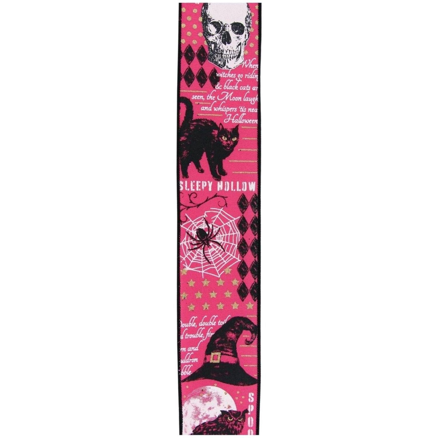 2.5" Vintage Halloween Ribbon: Pink (10 Yards)