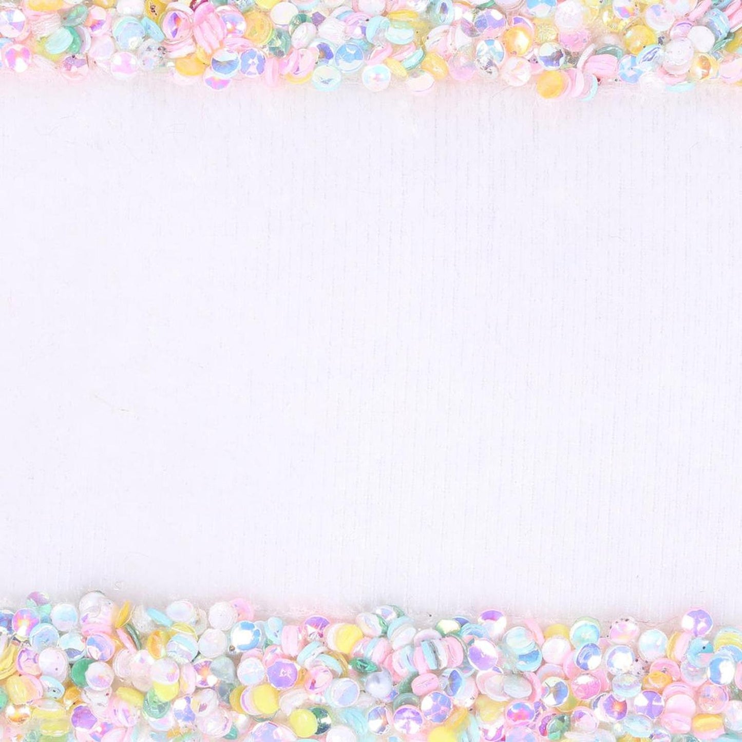 2.5" White Velvet Sequin Trim Ribbon: Pastel (5 Yards)