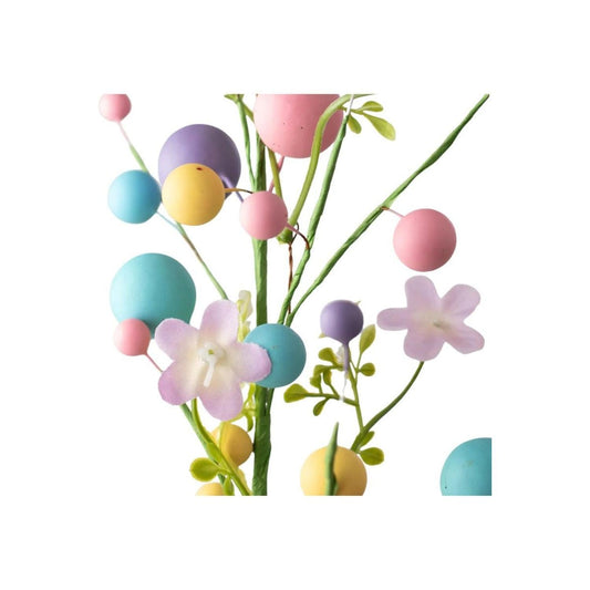 26" Egg, Berry & Flower Spray: Pastel Mix