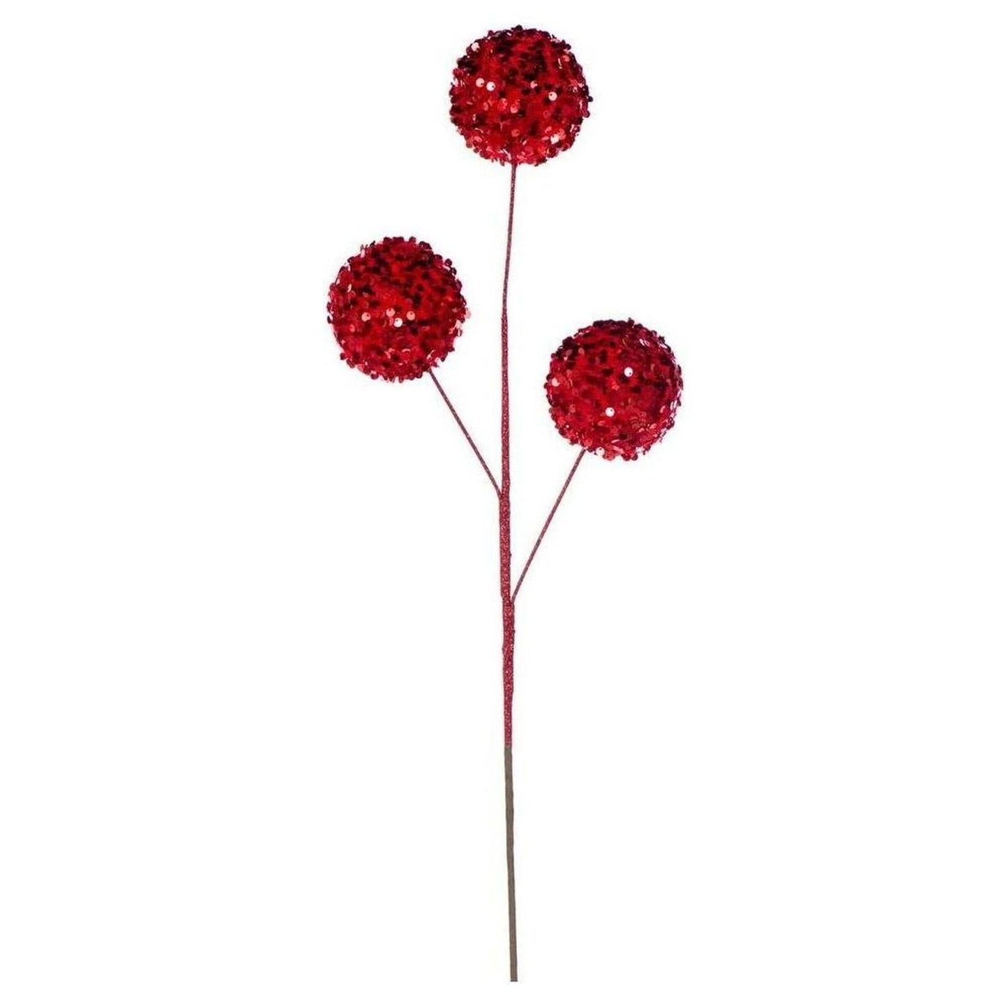 26" Red Sequin Triple Ball Spray