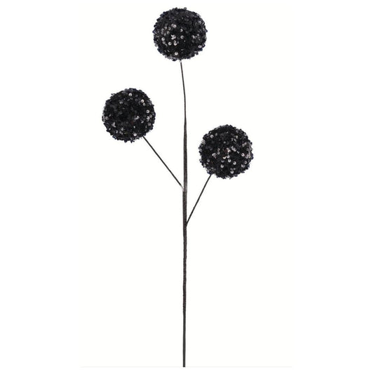 26" Sequin Ball Spray: Black