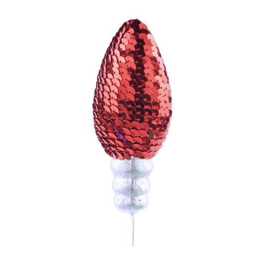 26" Sequin Light Bulb Spray: Traditional