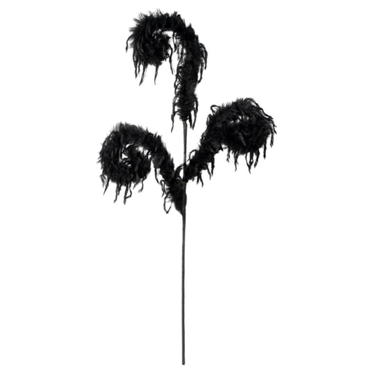 28" Furry Spiral Fuzzy Spray: Black