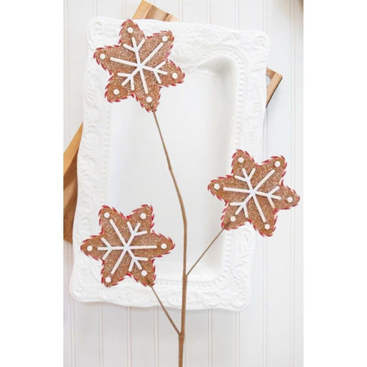 28" Gingerbread Star Spray