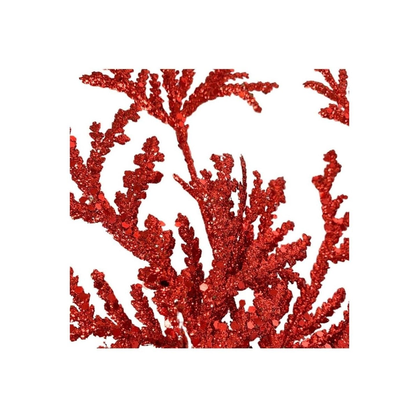 28" Glitter Lycopodium Spray: Red