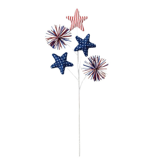 28" Patriotic Fabric Stars Starburst Spray
